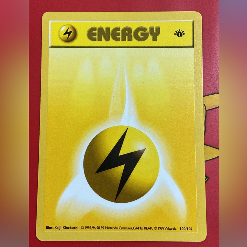 1st Edition Base Set Pokémon Lightning Energy Card 1999